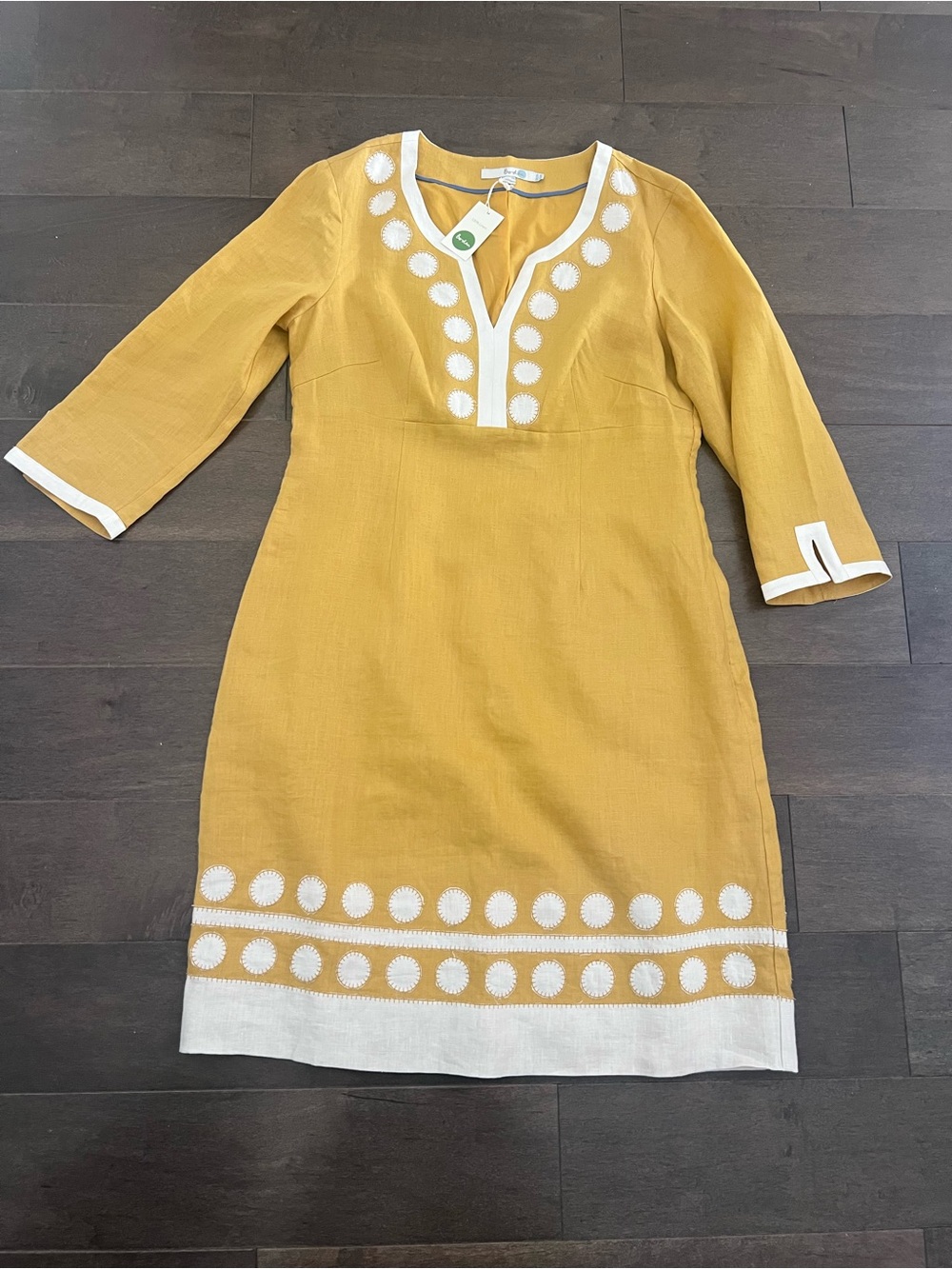 100 % Linen Boden Mustard Yellow Linen Dress - Picture 1 of 14